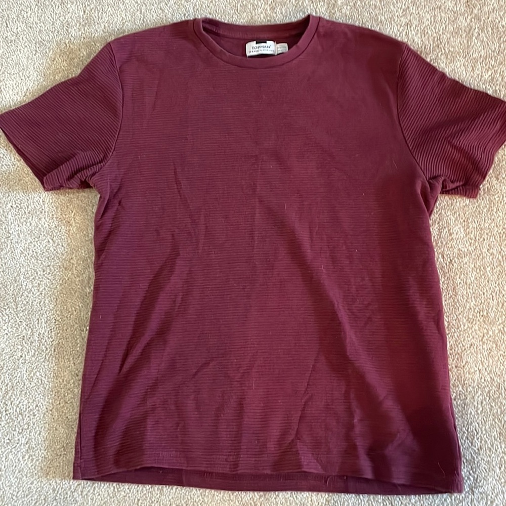 Burgundy Topman T-shirt